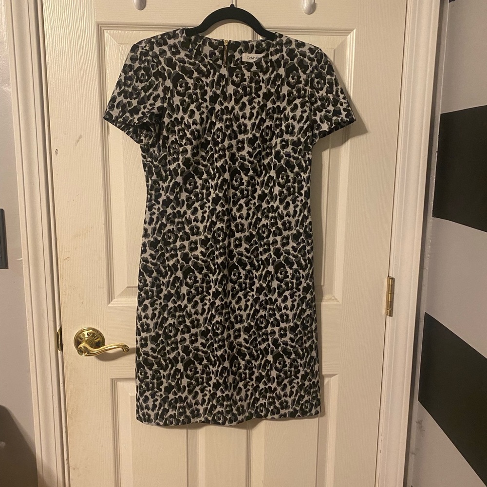 Black and white cheetah Calvin Klein dress